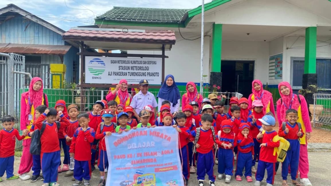 Kunjungan Edukatif TK Islam Aqila: Mengenal Lebih Dekat Cuaca di BMKG Samarinda Hari Ini